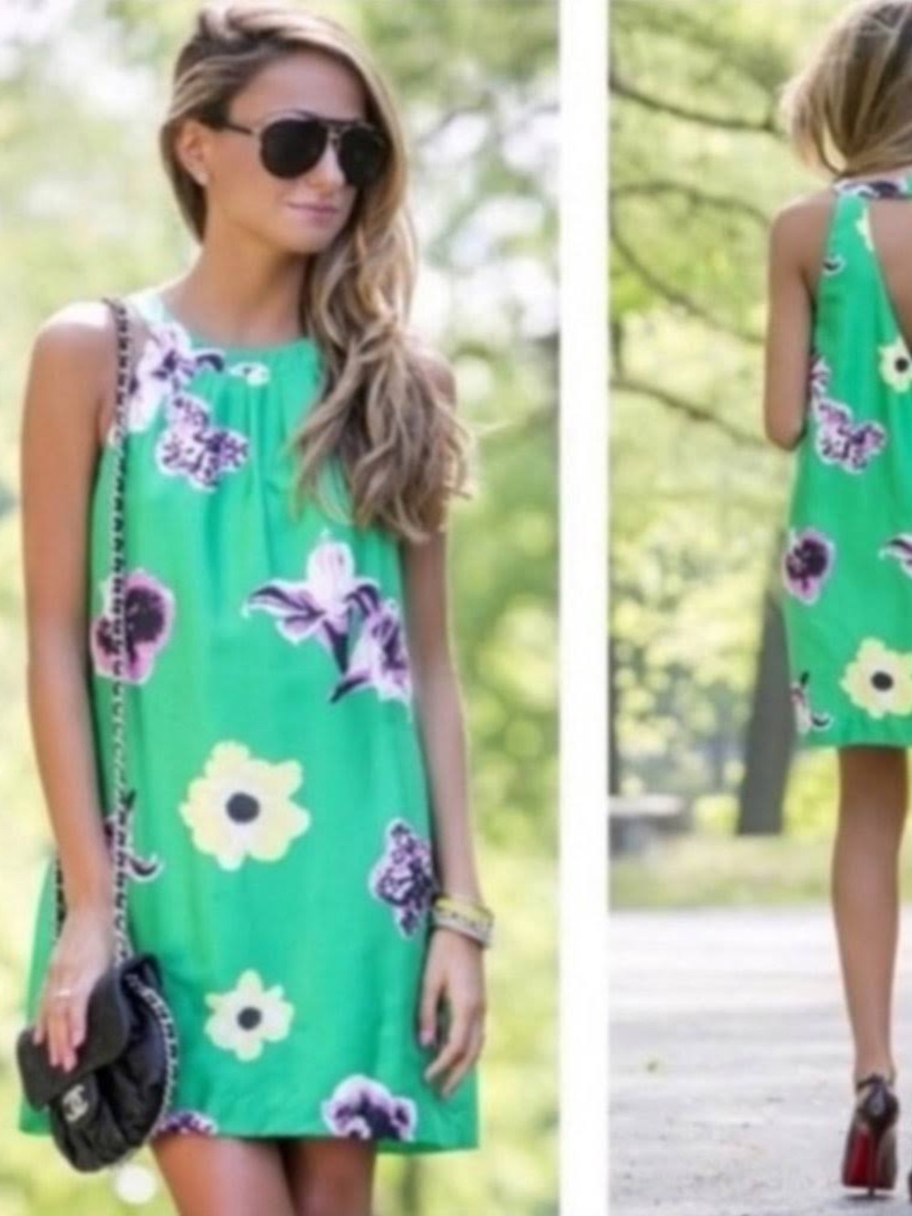 J. Crew Silk Vivid Green Floral Print Halter Dress w/ Wrap Back ~ Size 10